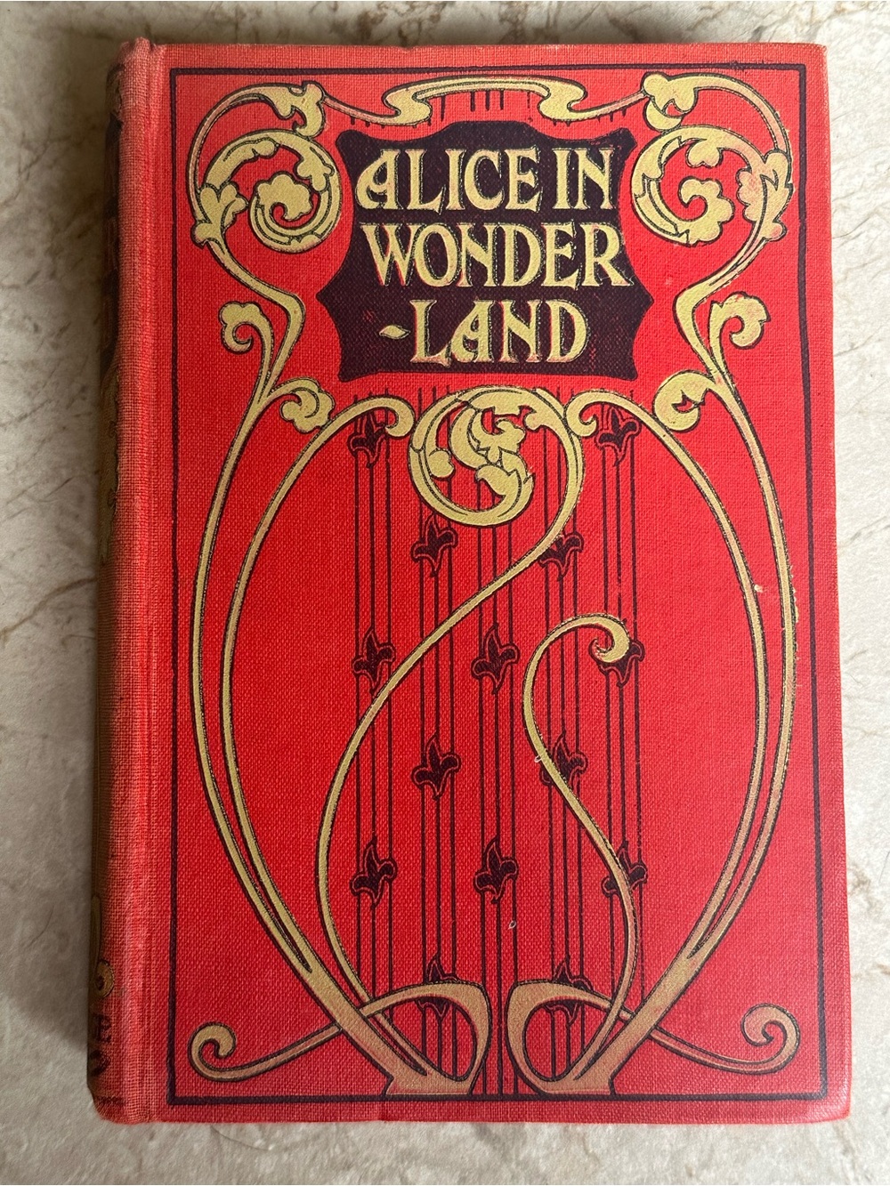 1908 S W Partridge & Co Antique Alice in Wonderland hardcover book Frontspiece